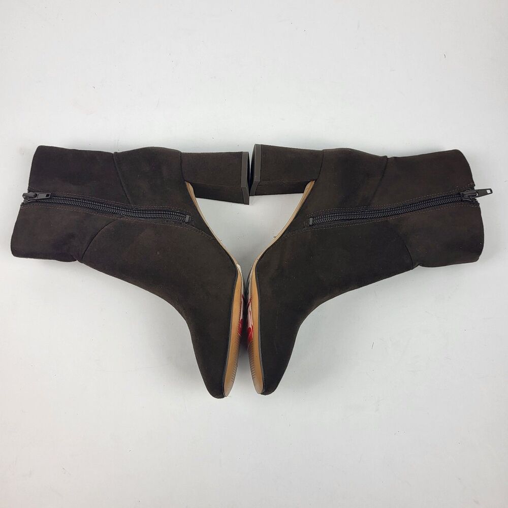 Nordstrom Rack Women's Bootie Naja Brown Square Toe Flared Block Heel Size 4.5M - Picture 10 of 12
